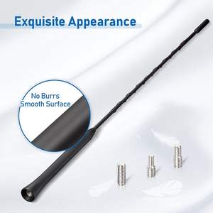 Remplacement du mât d'<span class=keywords><strong>antenne</strong></span> d'autoradio en caoutchouc flexible universel avec adaptateur fileté M4 M5 M6 pour <span class=keywords><strong>antenne</strong></span> de véhicule AM <span class=keywords><strong>FM</strong></span> sur le toit - Product Image 5