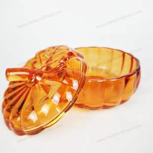 Hổ phách & nâu bí ngô hình lọ thủy tinh tự làm nến với natri-canxi bí ngô Kính chủ sở hữu - Product Image 3