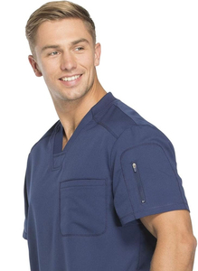 <span class=keywords><strong>Dynamix</strong></span> Blusa Sanitaria Unisex de Cuello en V con Bolsillo en el Pecho, Tejido Twill, Elástica en Cuatro Direcciones, Absorbe la Humedad, Detección de Agujas - Product Image 4