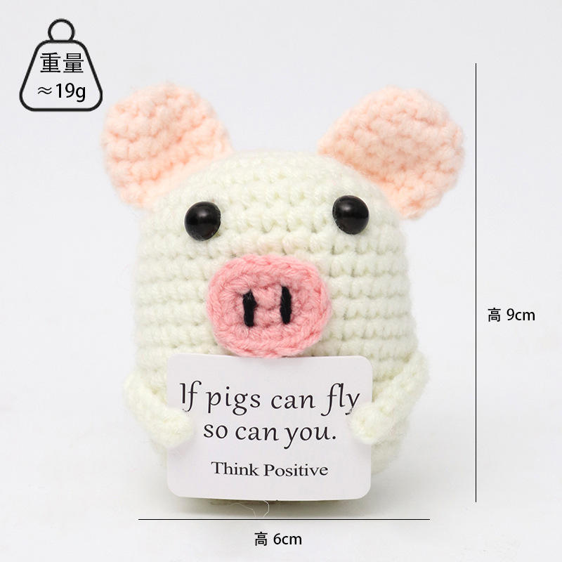 White double ears pig i card