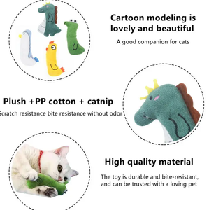 Diseño de animales de dibujos animados gato interactivo <span class=keywords><strong>Catnip</strong></span> Juguetes Divertidos para gatito gato Kicker dentición masticar jugando - Product Image 5