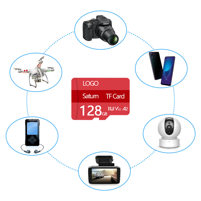 Factory Price V30 Mini SD Card 128GB/64GB SDXC U3 Class10 High-Speed Memory Card From China