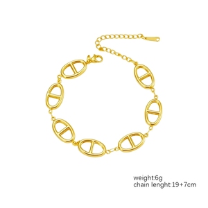 <span class=keywords><strong>Bracelet</strong></span> creux en acier inoxydable LT-B33 pour femmes chaîne croisée légère <span class=keywords><strong>de</strong></span> luxe haut <span class=keywords><strong>de</strong></span> gamme chaîne polyvalente et à la mode 18K faite à la main - Product Image 2