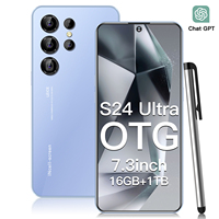 2025 S25 Pro 5G Perche à selfie débloquée Grand écran LED 4K Caméra arrière 108MP 16 Go + 1 To de stockage Android Grand angle