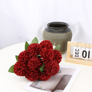 Flor de Crisantemo Artificial, Rama Individual de Seda, Alta Simulación, Decoración para Bodas, Rojo, Naranja, Blanco, Verde, Negro, Rojo Vino - Product Image 4