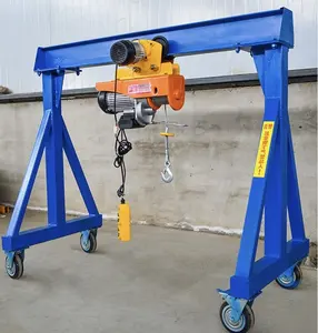 Portable Gantry Frame Hand Pushed Mobile Simple Driving Fully Electric Lifting Mobile Gantry Crane