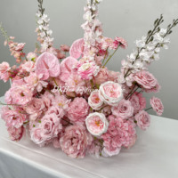 Meilleure vente de fleurs d'allée artificielles rose pêche de jardin de mariage décoration d'arrangement floral de mariage