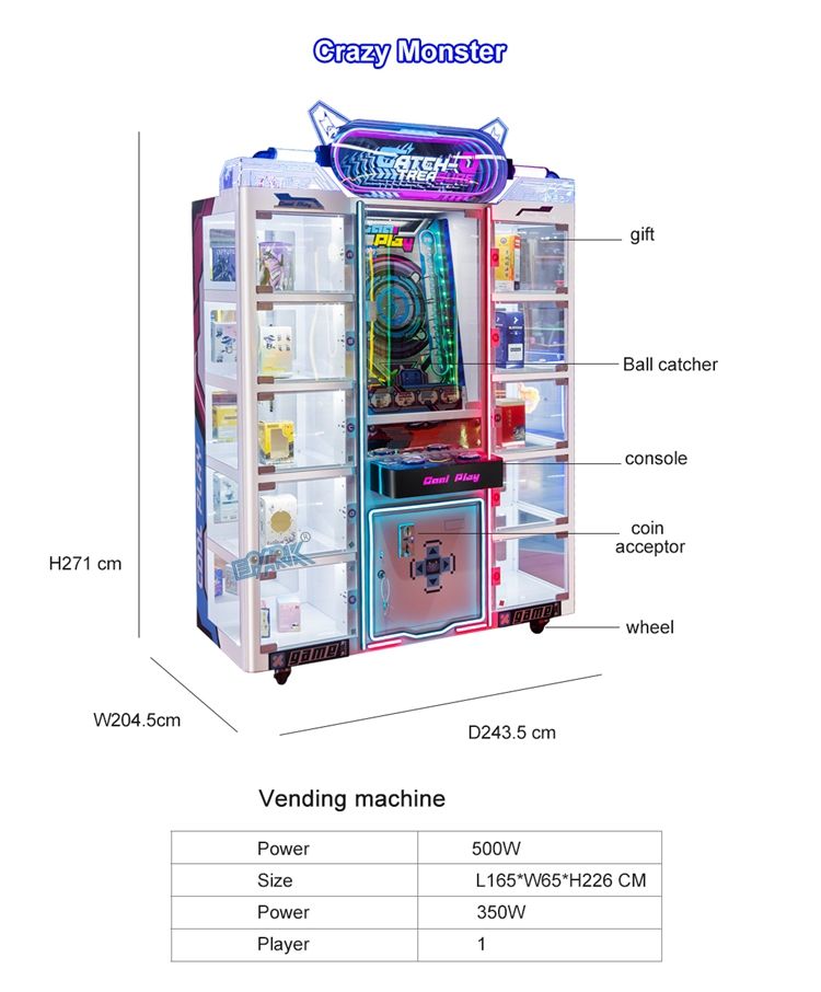 Máquina de Ganhar Prêmios Lucky Box – 1 Ano Garantia, 150W