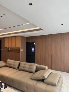 Meubles de cuisine de luxe minimalistes en bouleau avec îlot en marbre, armoire murale moderne en MDF pour appareils encastrés, multifonctionnels - Product Image 5