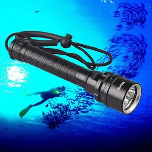 aluminum alloy rechargeable 20000 lumens cob dive light diving lantern flashlight led lenser d14.2