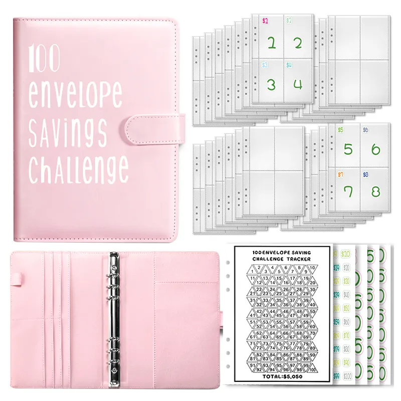 Savings Challenges Book Envelopes cash Budget Planner Book 100 envelope savings challenge binder