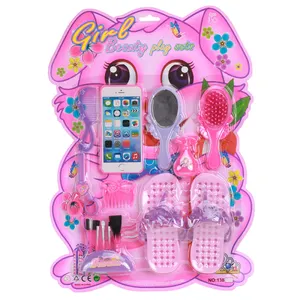 Popular Pretend Play Preschool Fashion Beauty Make Up Set Toys Phone Shoes Comb Mirror Cosmetic Brush For Girls