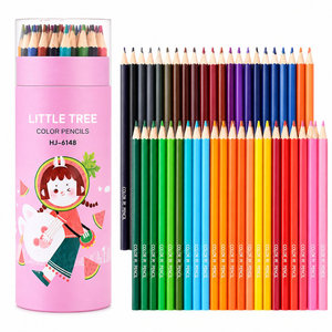 Coffret de crayons de couleur pour enfants, motif <span class=keywords><strong>dessin</strong></span> animé, rose et <span class=keywords><strong>bleu</strong></span>, emballage en tube de papier, crayons hexagonaux pour l'école, papeterie artistique - Product Image 1