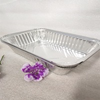 Barquettes rectangulaires en aluminium anti-graisse pour traiteur, pour aliments chauds et froids, idéales pour gâteaux et pâtisseries
