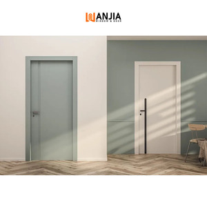 Design semplice in legno massello divisorio porta porta a battente MDF porta interna in legno per camere - Product Image 3