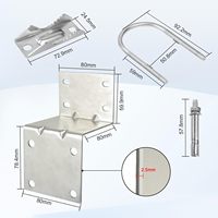 Kit de fixation d'antenne métallique sur poteau, 1 ensemble de supports en U + 4 vis, support de mât pour antenne domestique