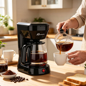 Cafetera de Goteo Compacta Anbolife de 12 Tazas, Embudo Desmontable, Botella de Agua de Vidrio de 1.8L, Interruptor de Encendido y Luz Indicadora Roja, UL/CUL - Product Image 4