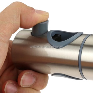 Silver Plastic Adjustable Bathroom Shower Rail Heads Stand Bath Bar <b>Bracket</b> Hanging Cylindrical Clamp <b>Black</b> Shower Head Holder - Product Image 4