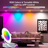ETL-zertifizierter 4'' 6'' Smart LED Downlight 9W 12W RGBCW WLAN-Steuerung Sprachsteuerung Kompatibel mit Smart Life App