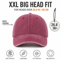 Gorra de Béisbol Extra Grande XXL de 68 cm para Cabezas Grandes, Corona Profunda, Logotipo 3D Personalizado, Algodón Lavado
