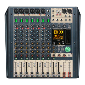 Console <span class=keywords><strong>de</strong></span> <span class=keywords><strong>mixage</strong></span> audio professionnelle portable 8 canaux Bluetooth avec alimentation fantôme 48V <span class=keywords><strong>pour</strong></span> diffusion en direct et podcasting - Product Image 1