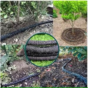 Tuyau de trempage poreux de 50 pieds pour jardin souterrain Connecteurs métalliques à usage intensif Tuyau d'eau <span class=keywords><strong>microporeux</strong></span> pour irrigation Tuyau d'égouttement - Product Image 2