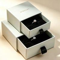 Boîte à bijoux de luxe en gros pour collier, bracelet, boucles d'oreilles et bague, avec logo personnalisé, insert en mousse de velours de qualité supérieure
