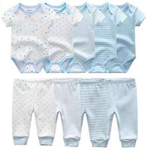 Conjunto de Ropa para Bebé Unisex de Algodón Puro Suave, de Alta Calidad, Económico, a la Moda, con Logotipo Personalizado, para Primavera/Verano - Product Image 4