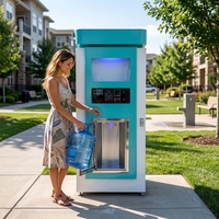 Distributeur d'eau automatique commercial à osmose inverse, système intelligent de purification d'eau potable à monnayeur pour usage extérieur