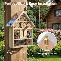 Nouvel hôtel à insectes multifonctionnel pour abeilles, papillons et autres pollinisateurs de jardin, en bois de pin durable