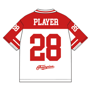 <span class=keywords><strong>Maillot</strong></span> de football personnalisé style streetwear pour hommes, <span class=keywords><strong>maillot</strong></span> de football américain rétro rouge et blanc - Product Image 3