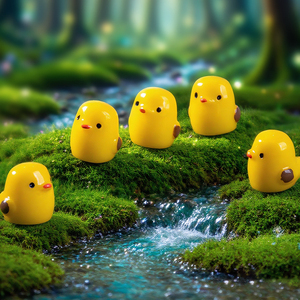 Mini Figura de Resina de Pollito, Miniaturas, Decoraciones de Paisaje, Adorno de Pollo Amarillo, Adornos de Escritorio, Accesorios para Manualidades - Product Image 3