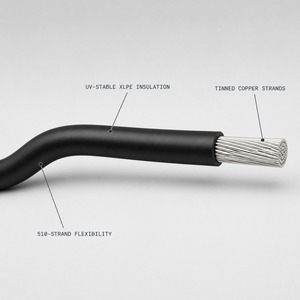 Cable de Cobre Estañado con Aislamiento XLPE de 6AWG 16mm2, Resistente a los Rayos UV, para Exteriores, para Baterías de RV, Caravanas, Sistemas Solares, Conexión CC, Alta Temperatura - Product Image 4