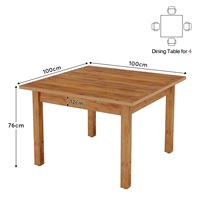 Tribesigns Nouveauté avec pieds en bois massif Table à manger extensible carrée en placage de bois de chêne Table de cuisine pour 4