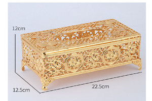 Cao cấp cổ điển sắt nghệ thuật rỗng kim loại mạ điện hộ gia đình mô hộp quá trình nặng bơm hộp giấy - Product Image 2