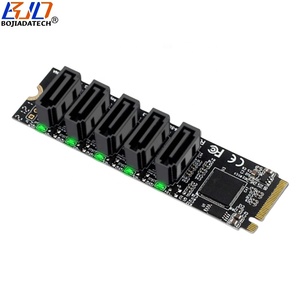 Groothandel 5 Poorten Sata 3.0 Connector Naar Ngff <span class=keywords><strong>M</strong></span>.2 Key-<span class=keywords><strong>M</strong></span> Nvme Uitbreidingsadapter Kaart 6Gbps Jmb585 Op Voorraad - Product Image 2
