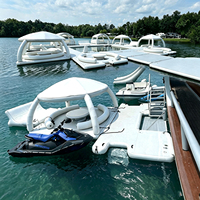 Plateforme flottante gonflable d'extérieur de 0,9 mm d'épaisseur pour la surface de la mer et les piscines, usage commercial/hôtelier, capacité multi-personnes