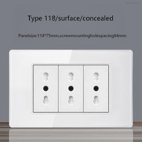 Enchufe Estándar Italiano USB Tipo-C de 20W con Carga Rápida, 2 Puertos, Panel Táctil, Clasificación IP21, 220V, Interruptor de Luz de Pared de Vidrio Moderno