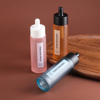 Flacon compte-gouttes en verre ambré rose mat de luxe personnalisé de 30 ml, 90 ml, 60 ml pour huile essentielle, sérum, parfum, emballage cosmétique