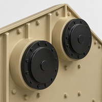 Crible vibrant beige sur mesure certifié ISO9001 avec goulotte de décharge rouge et cadre de support bleu pour la déshydratation minière
