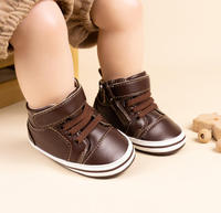 Nouvelles chaussures de sport pour bébé de 0 à 1 an, printemps et automne, semelle souple en PU, chaussures décontractées à tige haute pour bébé