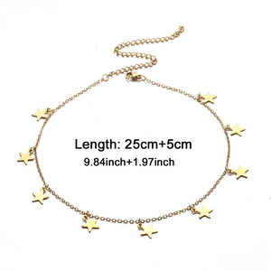 Irls-tobillera de estrella de cinco puntas, joyería de acero inoxidable, cadena de tobillo con colgante de estrella y borla - Product Image 4
