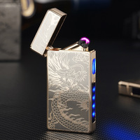 Briquet à arc à double flamme Tyce-C de charge portable avec affichage numérique des briquets de puissance et de points d'impulsion pour les voyages en plein air à la maison