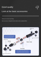 Connecteur de câble OEM personnalisé IP68 étanche de type T à 3 broches avec adaptateurs à borne annulaire pour installation industrielle