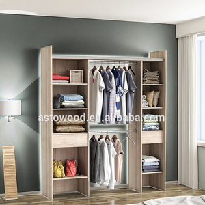 Armoire de chambre moderne extensible 3 pièces en mélamine, multifonctionnelle, avec tiroirs et penderie, écologique, mobilier domestique facile à <span class=keywords><strong>assembler</strong></span> - Product Image 4