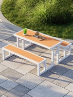 Ensemble de table à manger intégrée, cour, jardin, parc en plein air, chaises de loisirs imperméables, mobilier d'extérieur, tables de jardin de villa, chaises