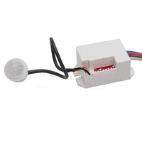 Mini interrupteur de plafond à détecteur de mouvement 110-240V/AC 800W, détecteur PIR encastré à 360 degrés, lumière ambiante réglable