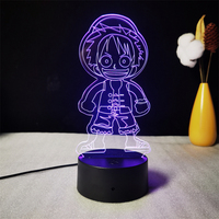 Prix de gros Lampe de nuit 3D anime élégante Option de logo personnalisé 7 couleurs changeantes Lampe de haute qualité pour table de chevet
