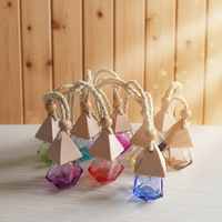 Diffuseur de parfum pour voiture en verre de 8 ml avec logo personnalisé, couleur personnalisée, avec couvercle en bois