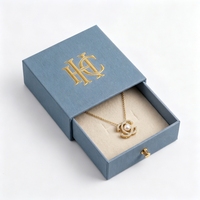 Boîte à collier personnalisée avec impression, étui carré pour pendentif avec insert en velours, vente en gros directe d'usine, commande en gros, emballage de bijoux